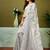 Off white ethnic motifs  linen ready to wear tussar saree