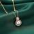 White elegant pendant chain cz pearl studded casual daily wear jewelry for women