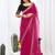 Pink embroidered supernet saree