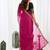 Pink embroidered supernet saree