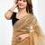 Brown embellished embroidered  chiffon designer saree