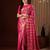 Magenta striped zari  georgette saree