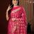 Magenta striped zari  georgette saree