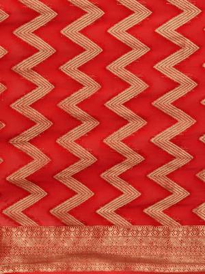Red zari  georgette heavy work saree 5