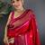 Red paisley zari silk blend designer banarasi saree