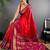 Red paisley zari silk blend designer banarasi saree