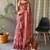 Pink kalamkari printed saree with blouse piece