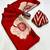 Red floral satin designer saree