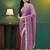 Mauve embellished sequinned  georgette heavy work saree