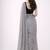 Grey embellished sequinned  cotton khadi saree