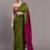 Green colourblocked khadi saree