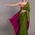 Green colourblocked khadi saree