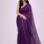 Purple embellished  cotton khadi saree