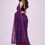 Purple embellished  cotton khadi saree
