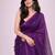 Purple embellished  cotton khadi saree