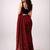 Maroon embellished sequinned  cotton khadi saree