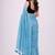 Blue embellished sequinned  cotton khadi saree