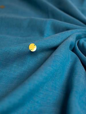 Blue embellished sequinned  cotton khadi saree 4