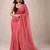 Pink embellished sequinned  cotton khadi saree