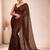 Brown embellished  cotton khadi saree
