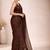Brown embellished  cotton khadi saree