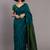 Teal khadi saree