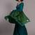 Teal khadi saree