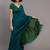 Teal khadi saree