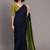 Navy blue khadi saree