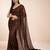 Brown embellished  cotton khadi saree