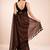 Brown embellished  cotton khadi saree