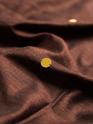 Brown embellished  cotton khadi saree 4