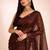 Brown embellished  cotton khadi saree