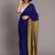 Blue colourblocked handloom khadi saree