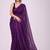 Purple mirror work  cotton khadi saree
