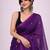 Purple mirror work  cotton khadi saree
