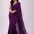 Purple embellished sequinned  cotton khadi saree