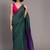 Green colourblocked khadi saree
