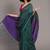 Green colourblocked khadi saree