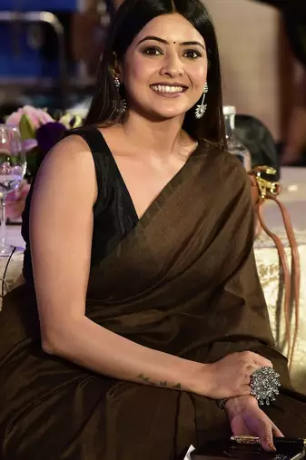 Brown khadi saree