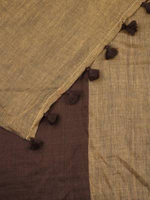 Brown khadi saree 5