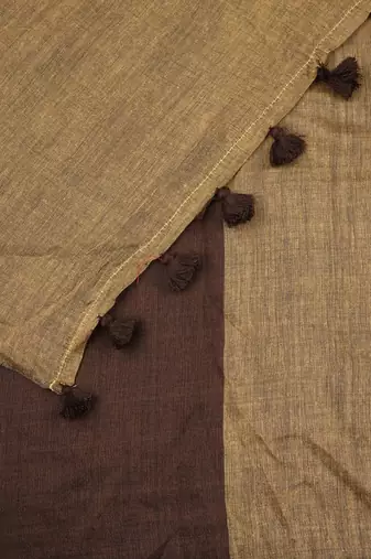 Brown khadi saree