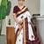 White bandhani printed zari border  cotton saree with blouse piece