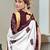 White bandhani printed zari border  cotton saree with blouse piece