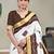 White bandhani printed  cotton saree with blouse