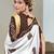 White bandhani printed  cotton saree with blouse