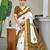 White bandhani printed  cotton handloom saree with blouse