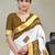White bandhani printed  cotton handloom saree with blouse
