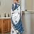 Blue bandhani printed  cotton saree with blouse piece