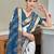 Blue bandhani printed  cotton saree with blouse piece